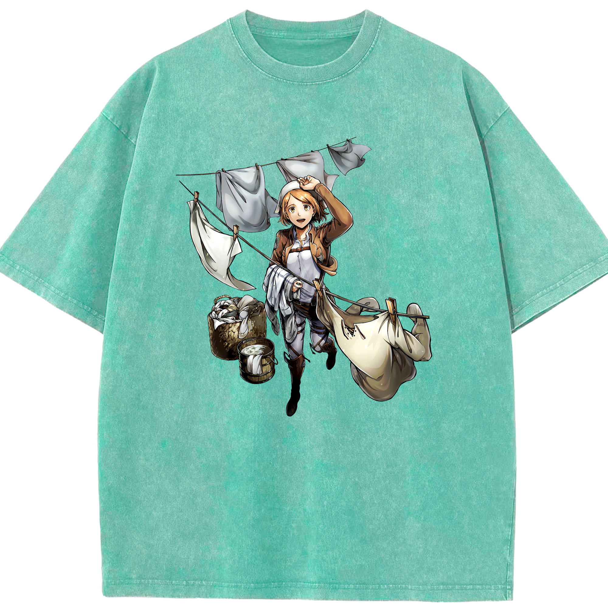 （画像用） 進撃の巨人 ペトラ·ラル Attack on Titan Petra Rall 綿100% ヴィンテージ風 半袖Tシャツ（フロントプリント）